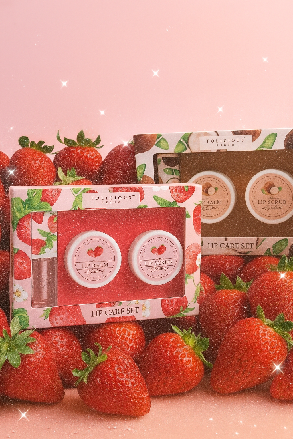 3 Pieces Lip Care Set Coconut & Strawberry