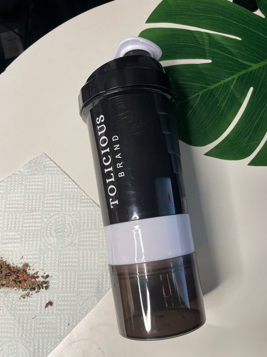 Multi-Layer Shaker Bottle. For Wellness Supplements & Powder