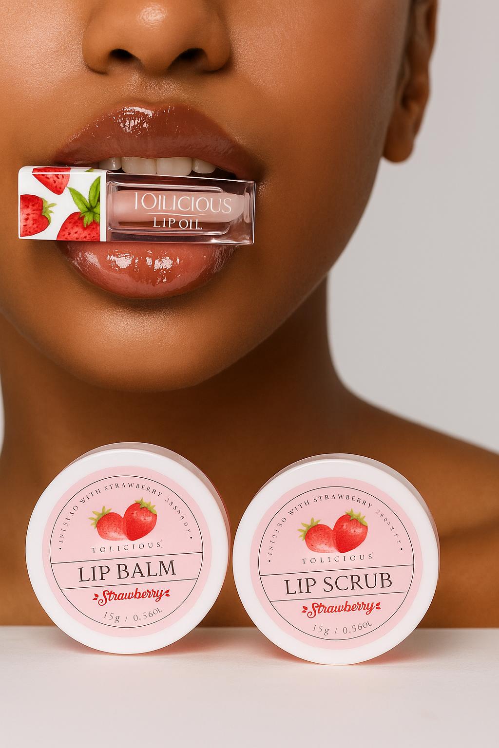3 Pieces Lip Care Set Coconut & Strawberry
