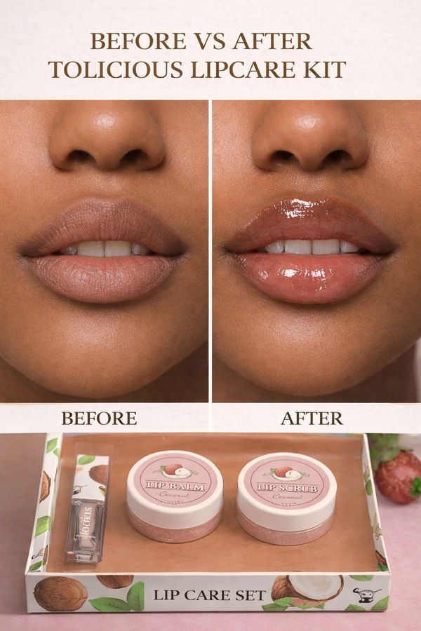 3 Pieces Lip Care Set Coconut & Strawberry