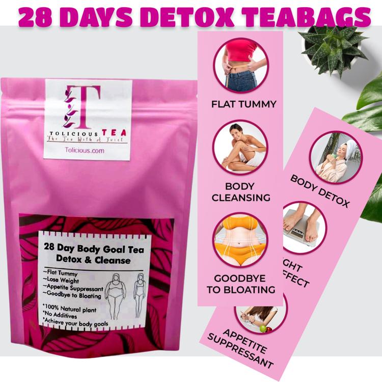 28 Days Pack Non-Laxative Body Goal Tea For Detox &amp; Cleanse With Weight Loss Effect