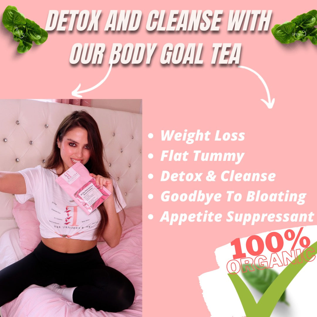 28 Days Pack Non-Laxative Body Goal Tea For Detox &amp; Cleanse With Weight Loss Effect
