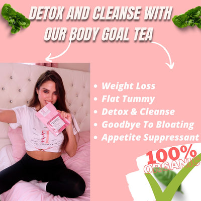 28 Days Pack Non-Laxative Body Goal Tea For Detox &amp; Cleanse With Weight Loss Effect